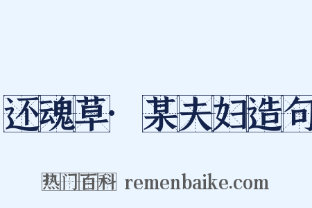 还魂草·某夫妇造句是什么意思的图片